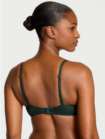 Rose Lace Shimmer Push-Up Bra