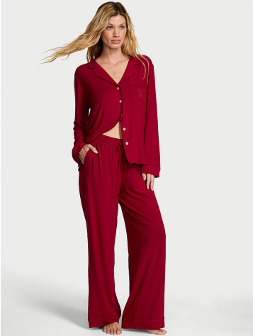 Modal Soft Bow Long Pajama Set