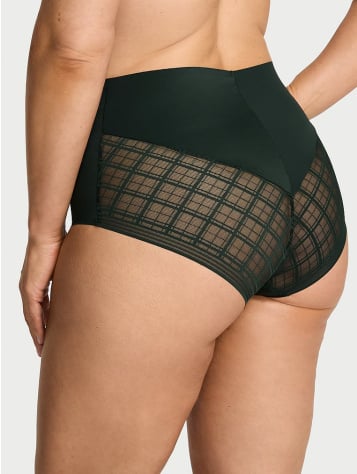 No-Show Plaid Mesh Modern Brief Panty
