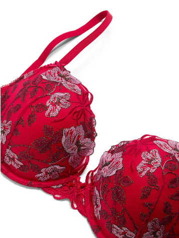 Beautiful Bows Embroidery Push-Up Bra