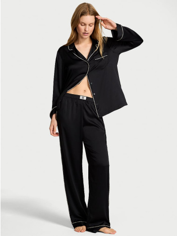 Glazed Satin Shine Long Pajama Set