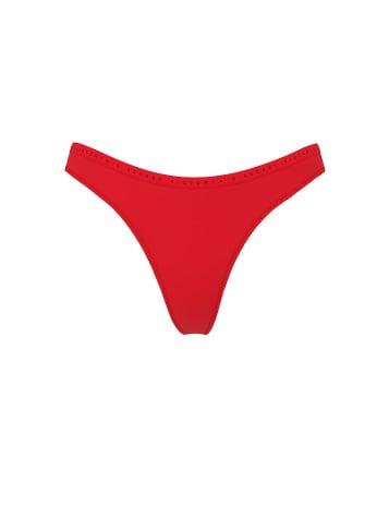 Stretch Cotton High-Leg Scoop Thong Panty