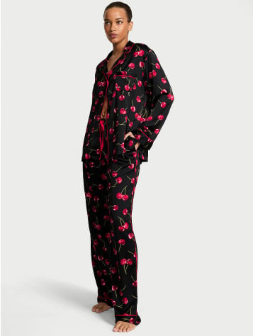 Glazed Satin Long Pajama Set