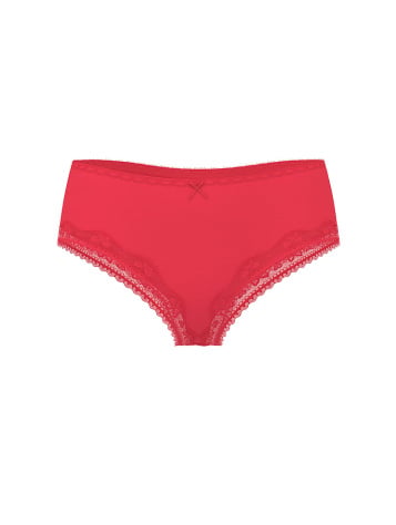 Cotton Bow Lace-Trim Cheeky Panty