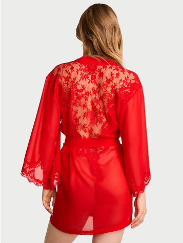 Chiffon & Lace Short Robe