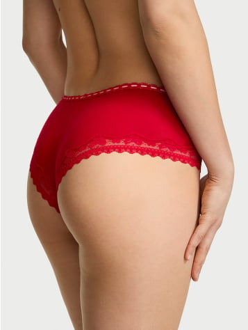 Cotton Bow Lace-Trim Cheeky Panty
