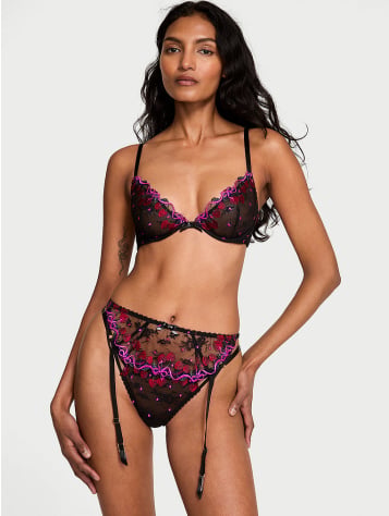 Cherry Pop Embroidery Garter Belt