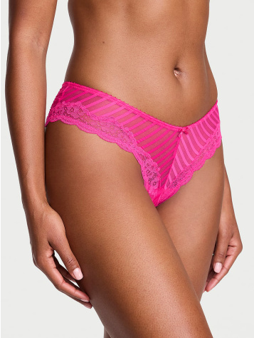 Tease Sheer Stripe High-Leg Cheeky Panty