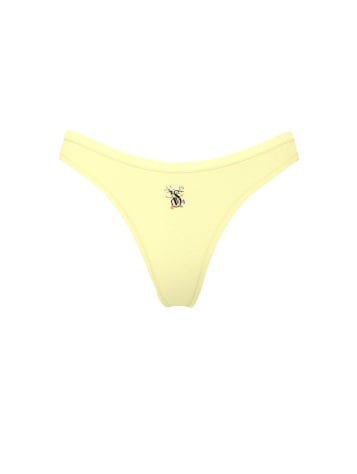 Stretch Cotton High-Leg Scoop Thong Panty