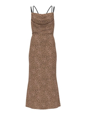 Geo Leo Chiffon Draped Maxi Slip Dress