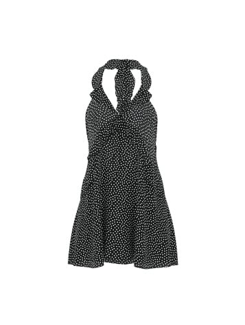 Chiffon Polka Dot Flutter Mini Dress