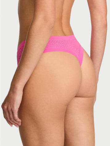 No-Show Leopard Lace Thong Panty