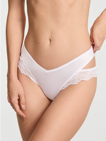 Rose Lace-Trim Cut-Out Thong Panty