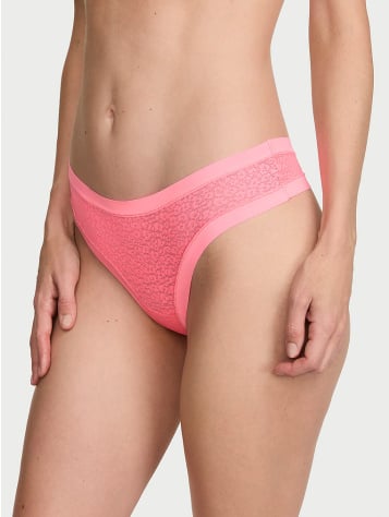 No-Show Leopard Lace Thong Panty