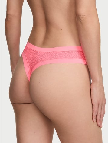No-Show Leopard Lace Thong Panty