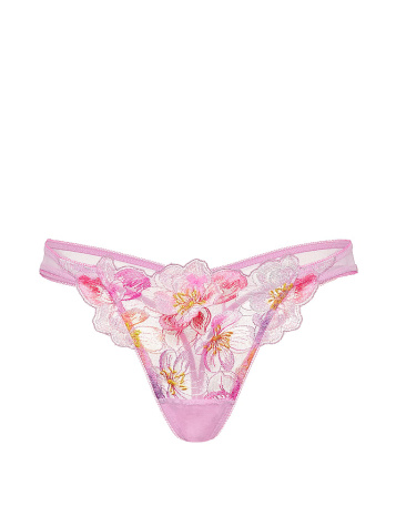Watercolor Embroidery Thong Panty
