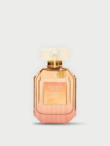 Victoria's Secret Bombshell perfume on a light grey background